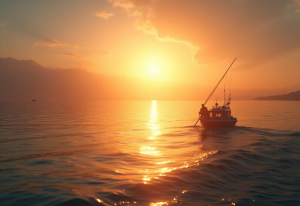 Fishing at sunrise on Victorian coast
